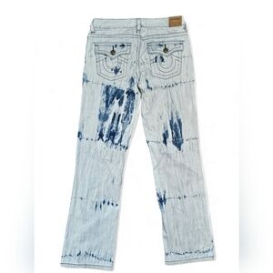True Religion Womens sz 32 Acid Washed Two-Toned Single End Denim Jeans